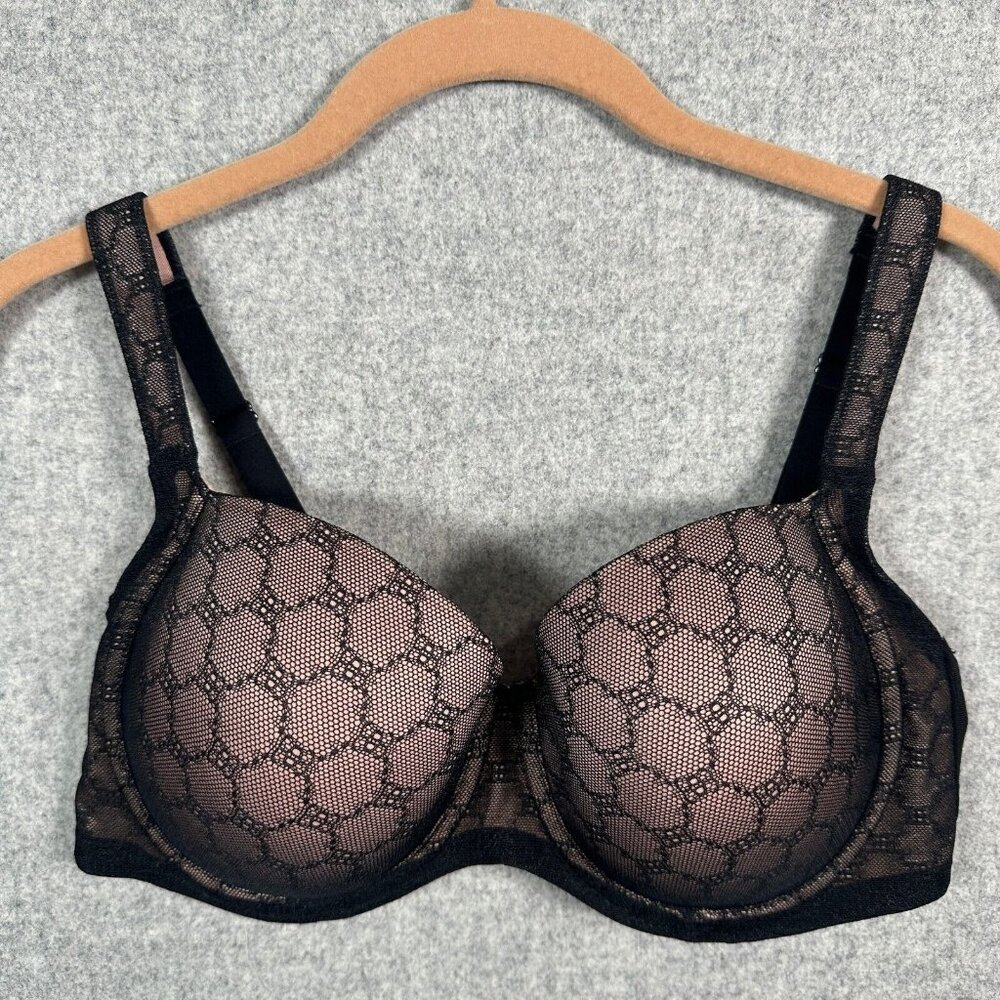 Soma‎ 36D Bra Stunning Support Geo Lace Full Coverage Underwire Back Closure